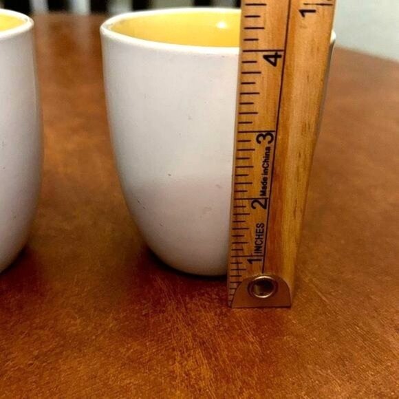 Set Of 3 Essential Home White & Yellow Mugs - Ceramic Coffee Cups - Picture 8 of 8
